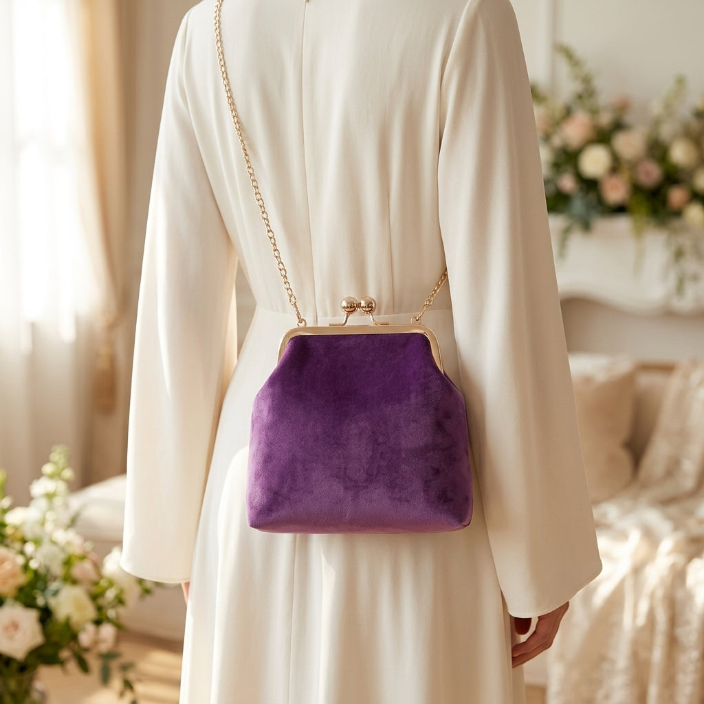Sac à main bandoulière en velours rétro délicat - Ottilia