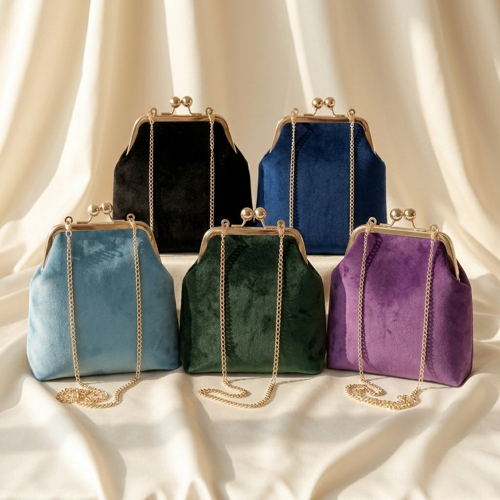 Sac à main bandoulière en velours rétro délicat - Ottilia