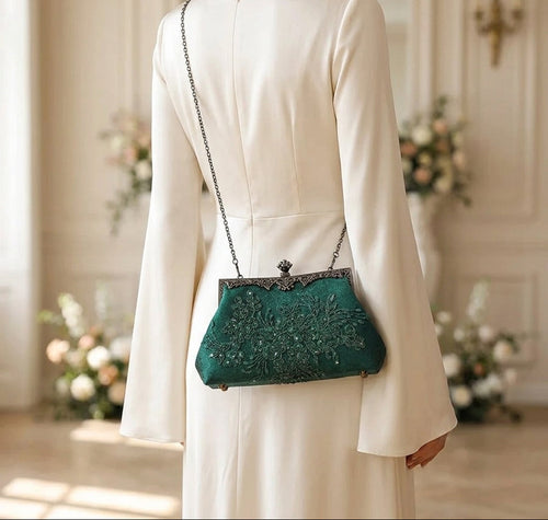 Sac à main bandoulière brodé de perles d’inspiration chinoise - Flavia