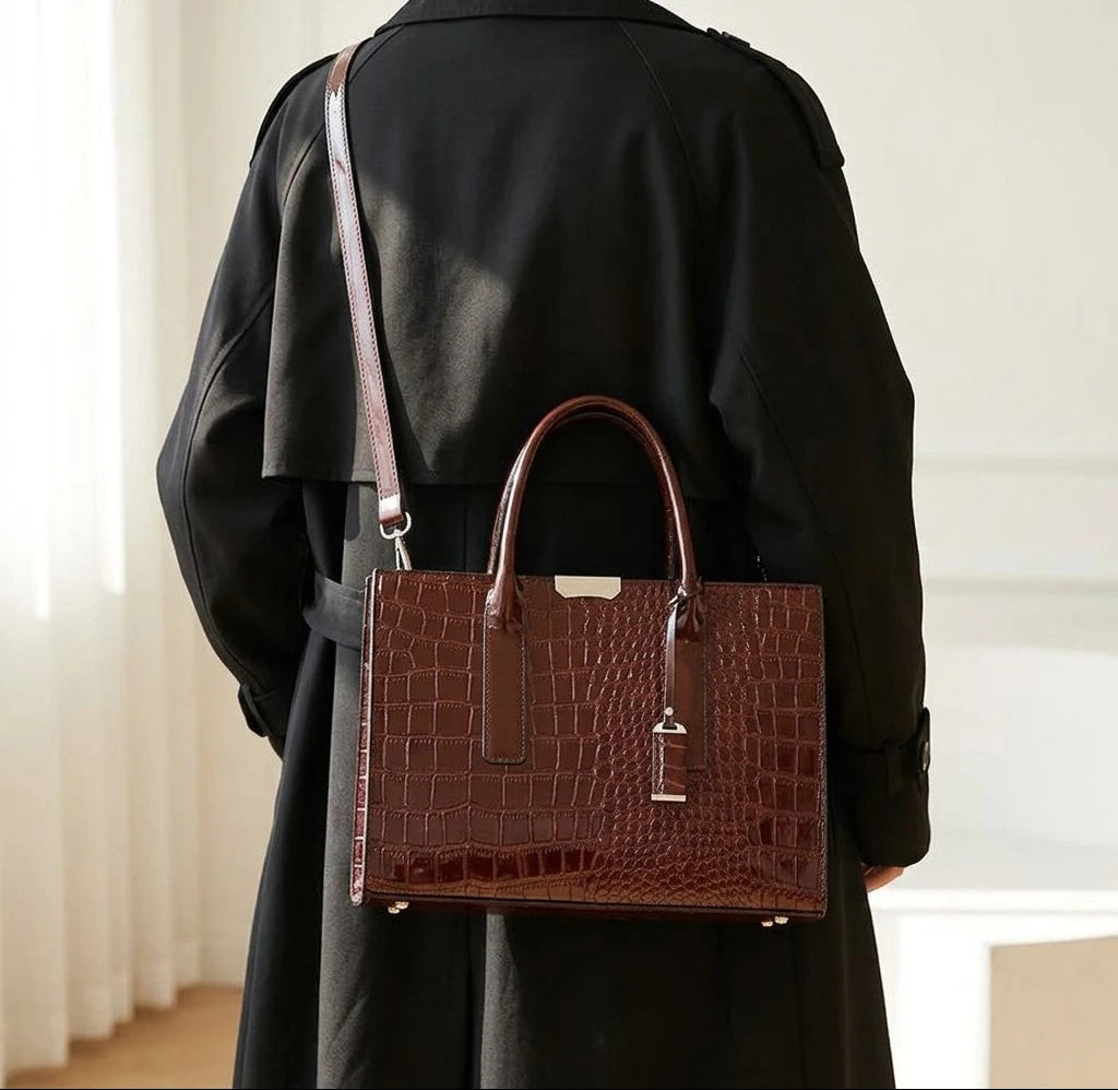 Sac à main bandoulière crocodile vintage noble - Vittoria