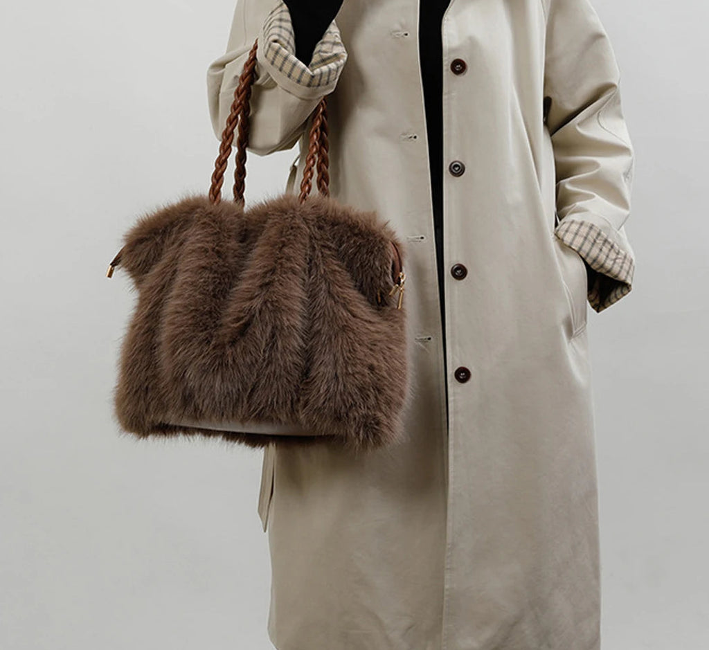 Sac fourre-tout en peluche noble - Luna - Maison Elvira