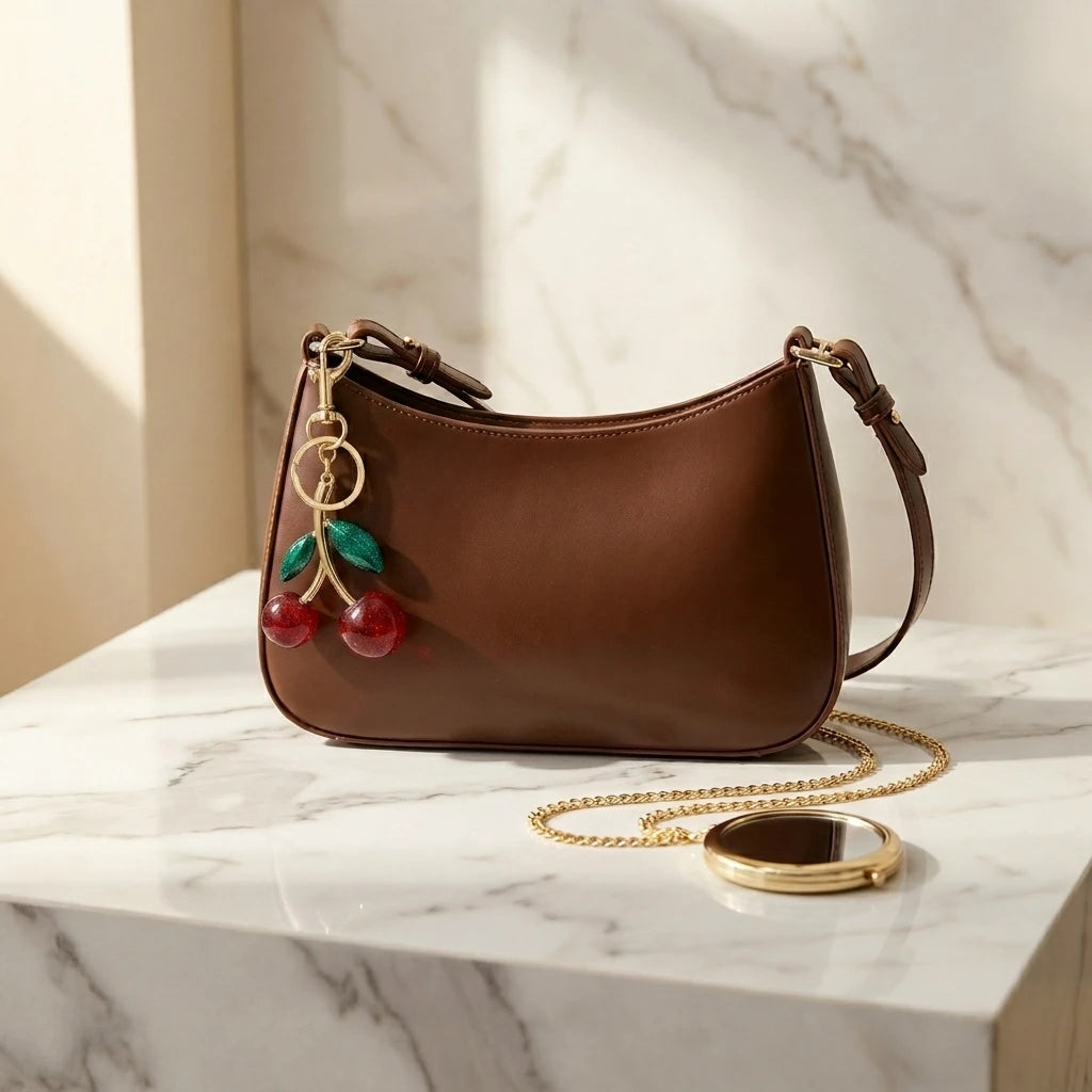 Accessoire pour sac à main - Pendentif cerise en résine