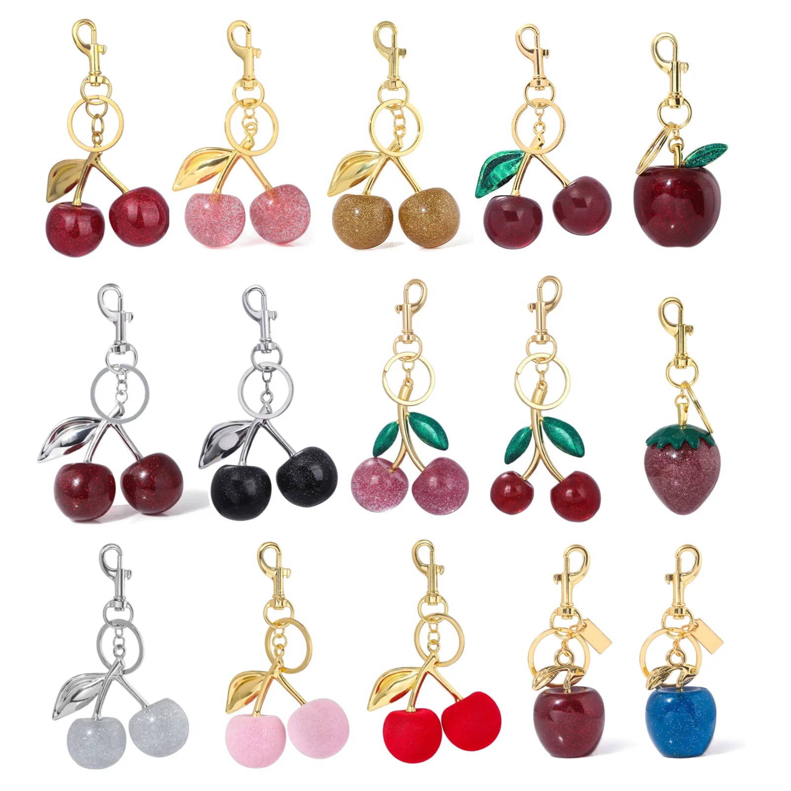 Accessoire pour sac à main - Pendentif cerise en résine