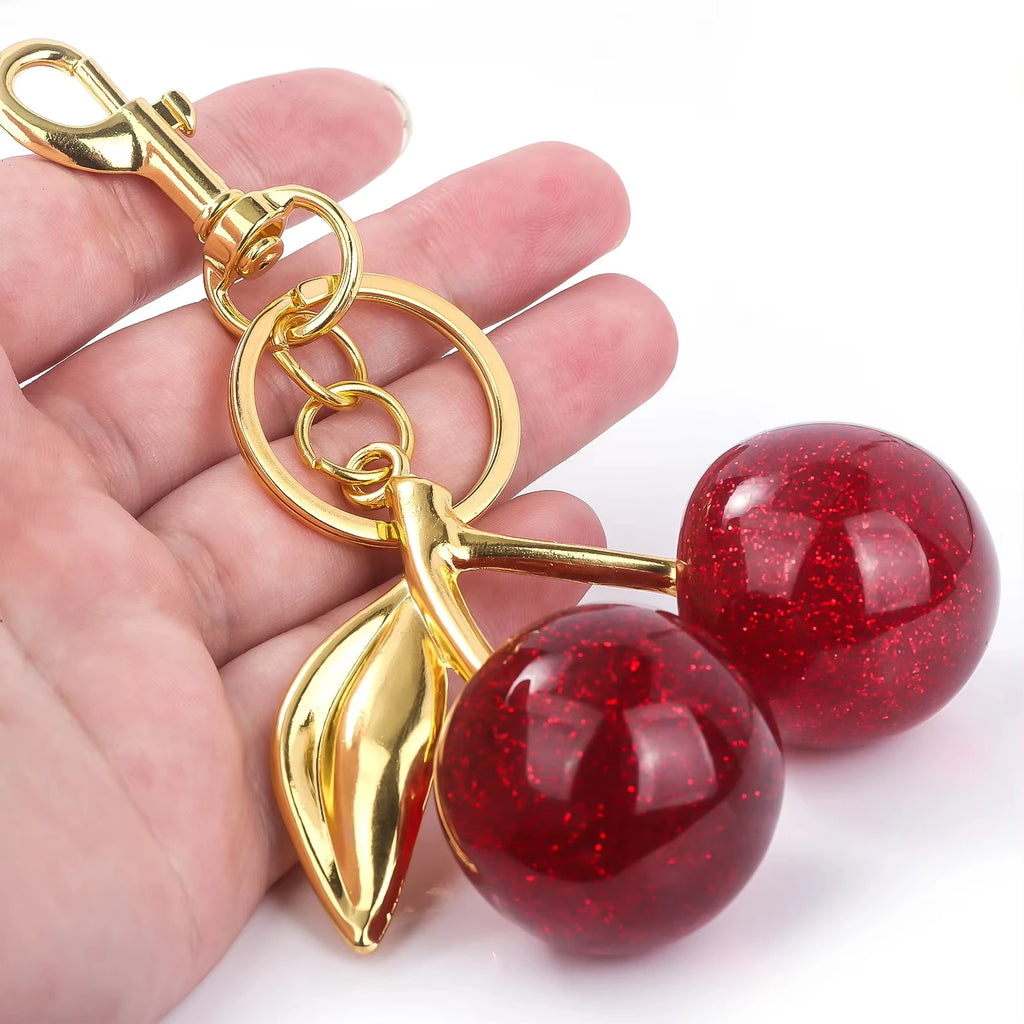 Accessoire pour sac à main - Pendentif cerise en résine