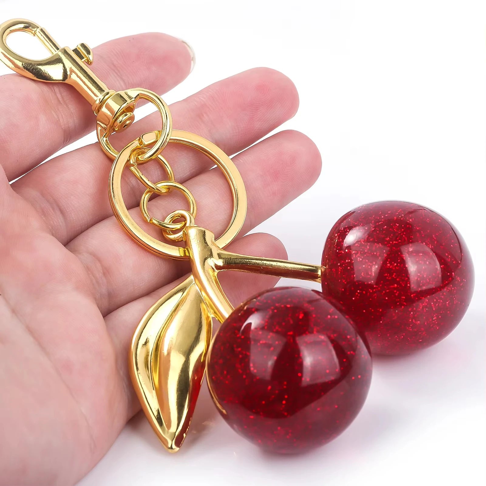 Accessoire pour sac à main - Pendentif cerise en résine