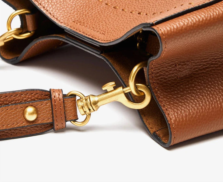 Sac à main bandoulière cuir de vache véritable seau authentique - Rosa - Maison Elvira