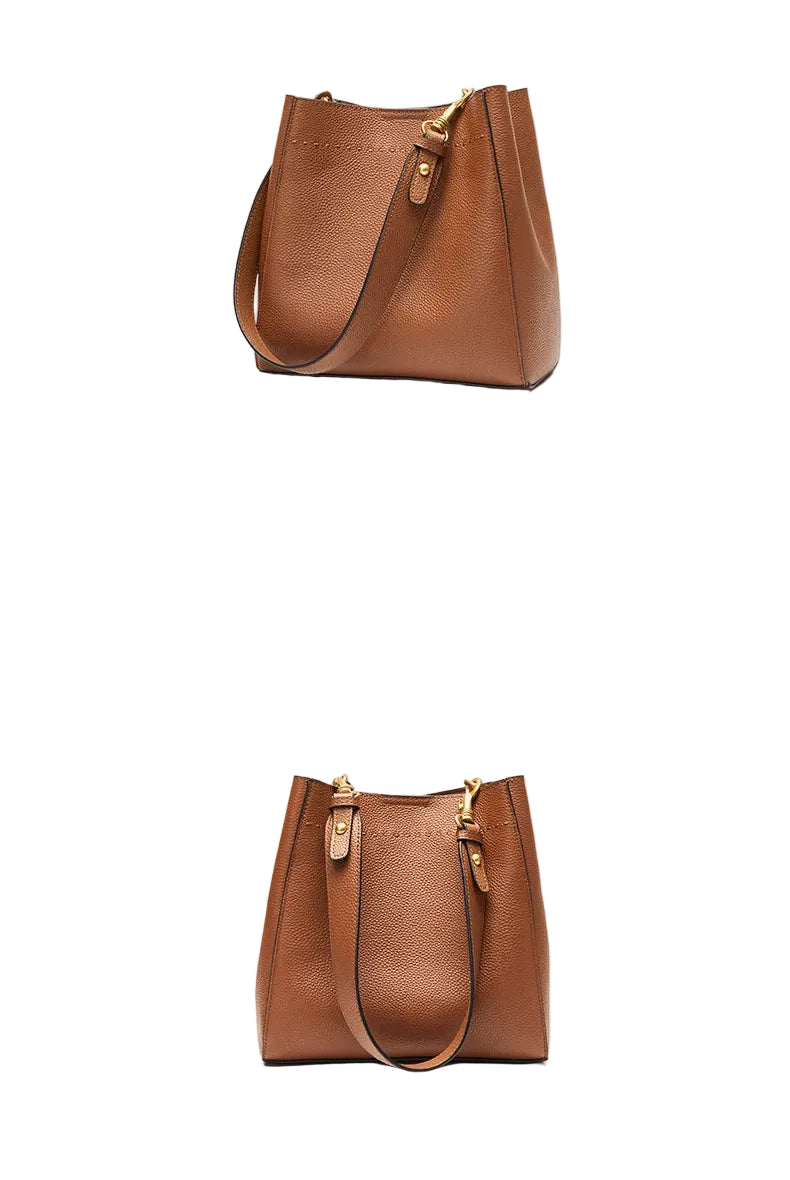 Sac à main bandoulière cuir de vache véritable seau authentique - Rosa - Maison Elvira