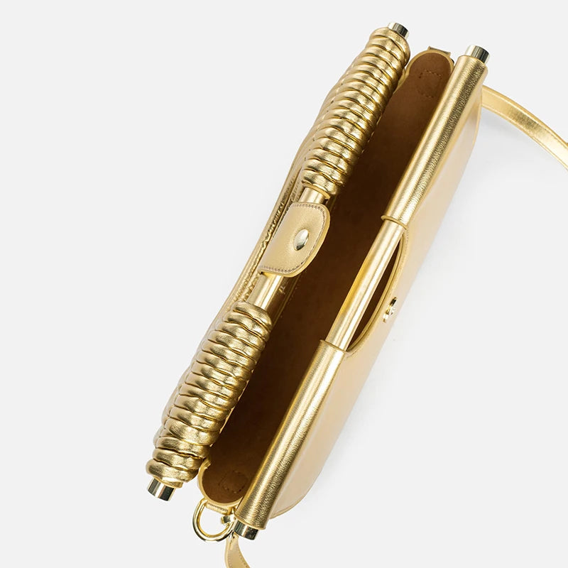 Sac à main bandoulière hobo tissé argent chic - Leandra - Maison Elvira