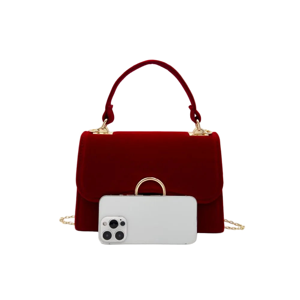 Pochette de mariage en velours rouge élégante - Raffaella - Maison Elvira