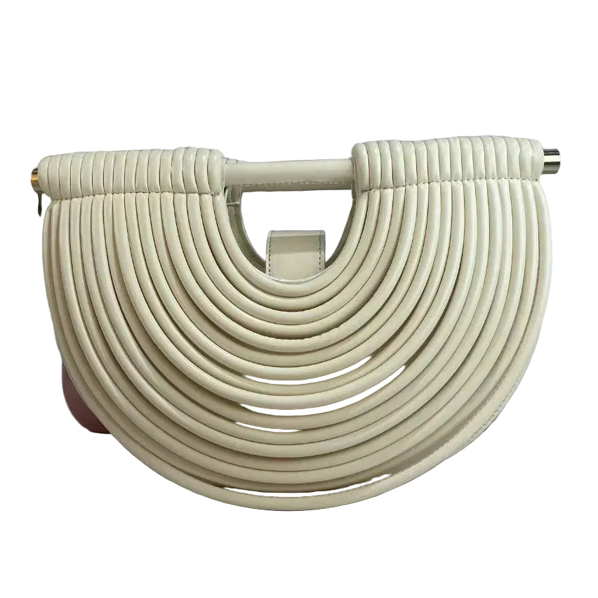 Sac à main bandoulière hobo tissé argent chic - Leandra - Maison Elvira