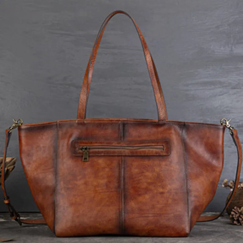 Sac à main bandoulière fourre-tout en cuir véritable majestueux - Valentina - Maison Elvira