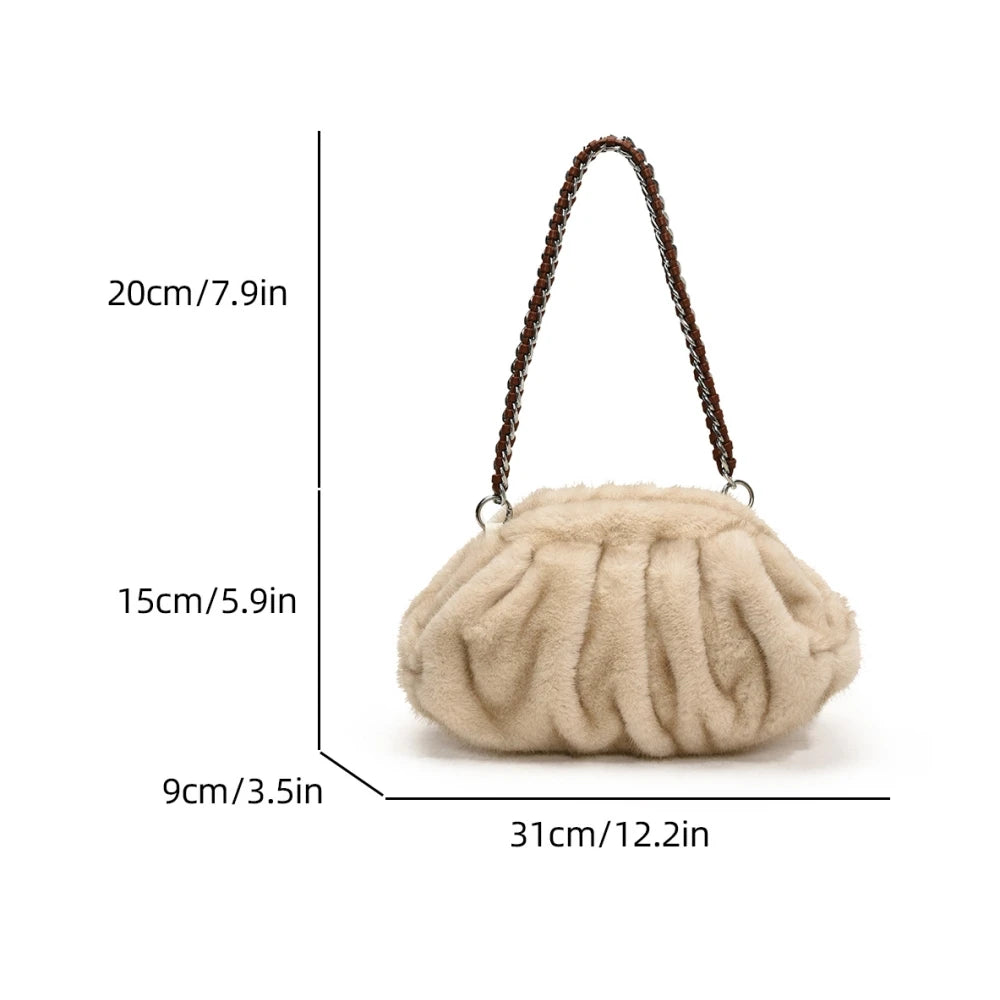 Sac à main bandoulière moelleux en fausse fourrure - Isadora - Maison Elvira