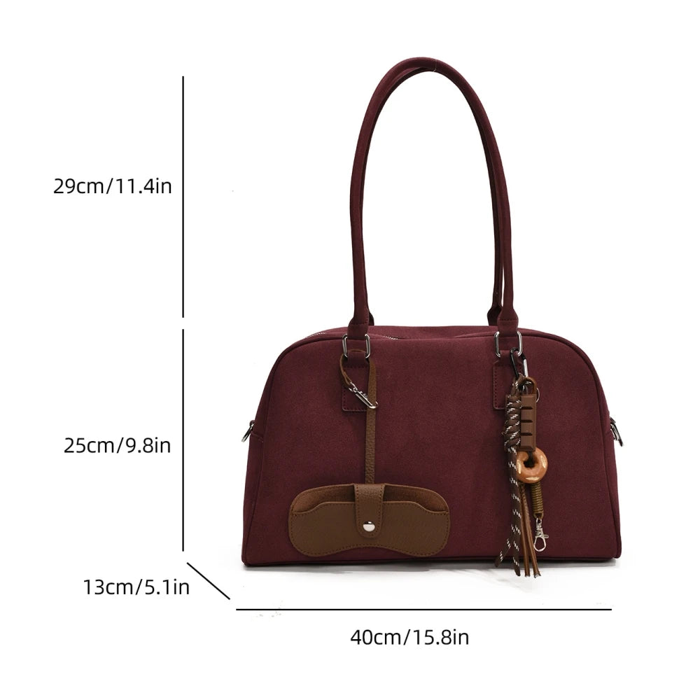 Sac à main bandoulière en daim spacieux - Silvia - Maison Elvira