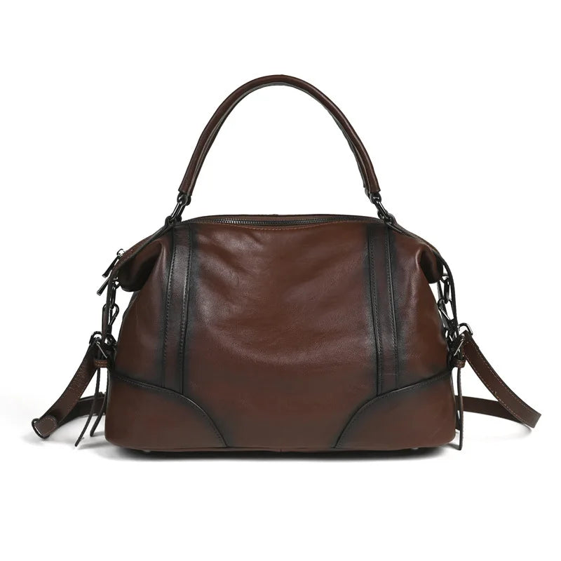 Sac à main bandoulière en cuir véritable traditionnel - Marina - Maison Elvira