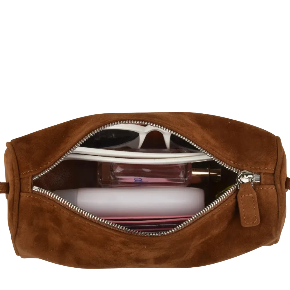 Sac à main bandoulière en daim véritable doux - Allegra - Maison Elvira