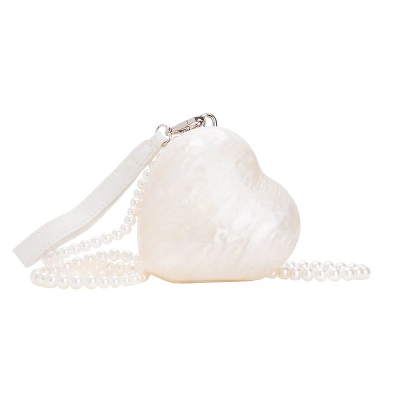 Sac à main bandoulière cœur en acrylique perlé - Armonia - Maison Elvira