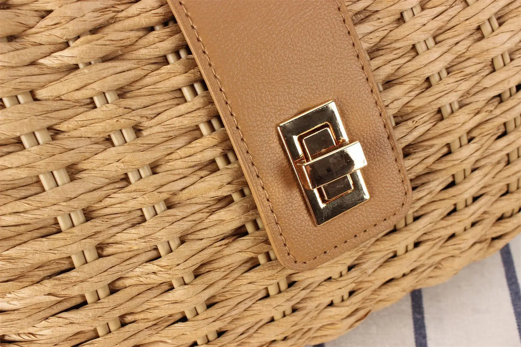 Sac à main bandoulière tissé en paille élégant - Isabella - Maison Elvira