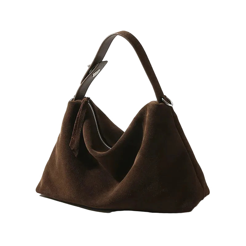 Sac à main bandoulière en daim doux - Ginevra - Maison Elvira