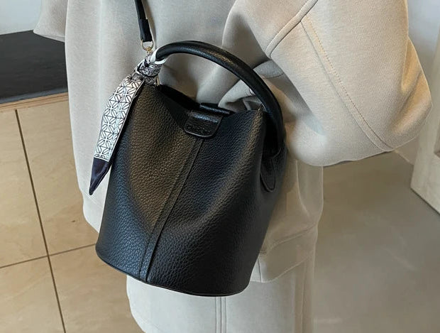 Sac à main bandoulière fourre-tout seau rétro - Lina - Maison Elvira