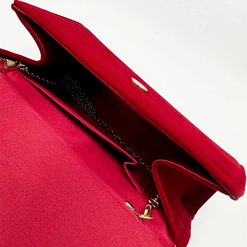 Pochette de mariage en velours rouge élégante - Raffaella - Maison Elvira