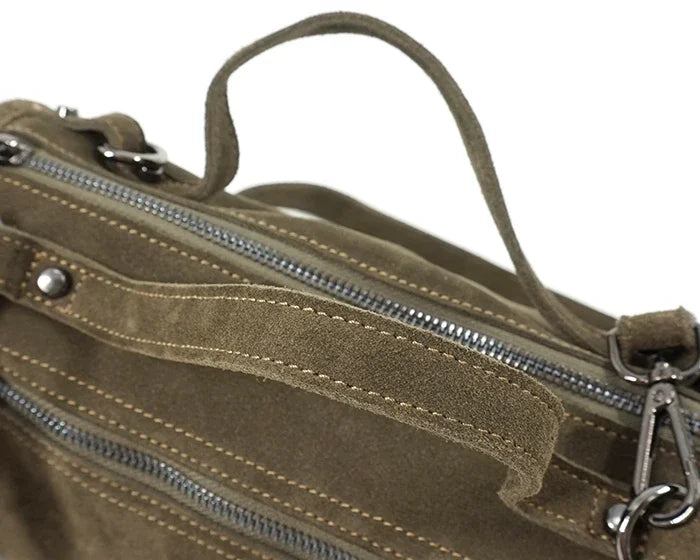 Sac à main bandoulière en daim authentique - Caterina - Maison Elvira