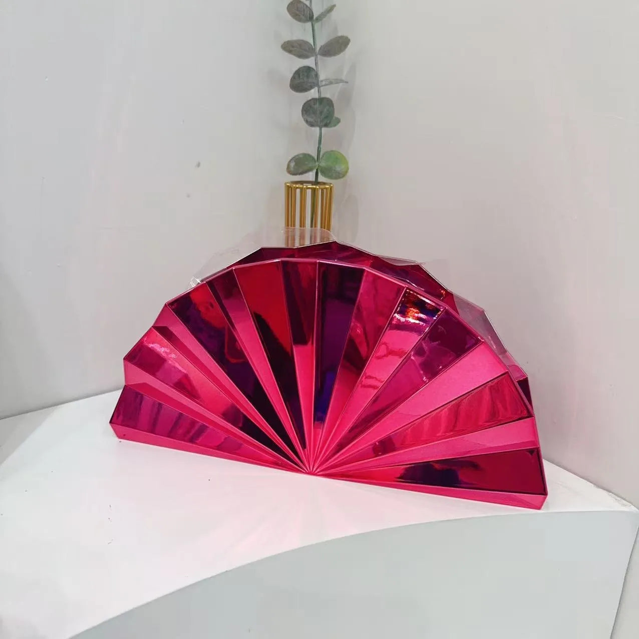 Sac à main bandoulière lunaire en acrylique argenté - Lunaria - Maison Elvira