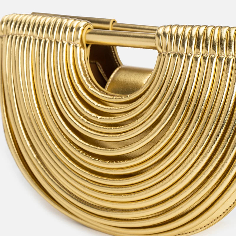 Sac à main bandoulière hobo tissé argent chic - Leandra - Maison Elvira