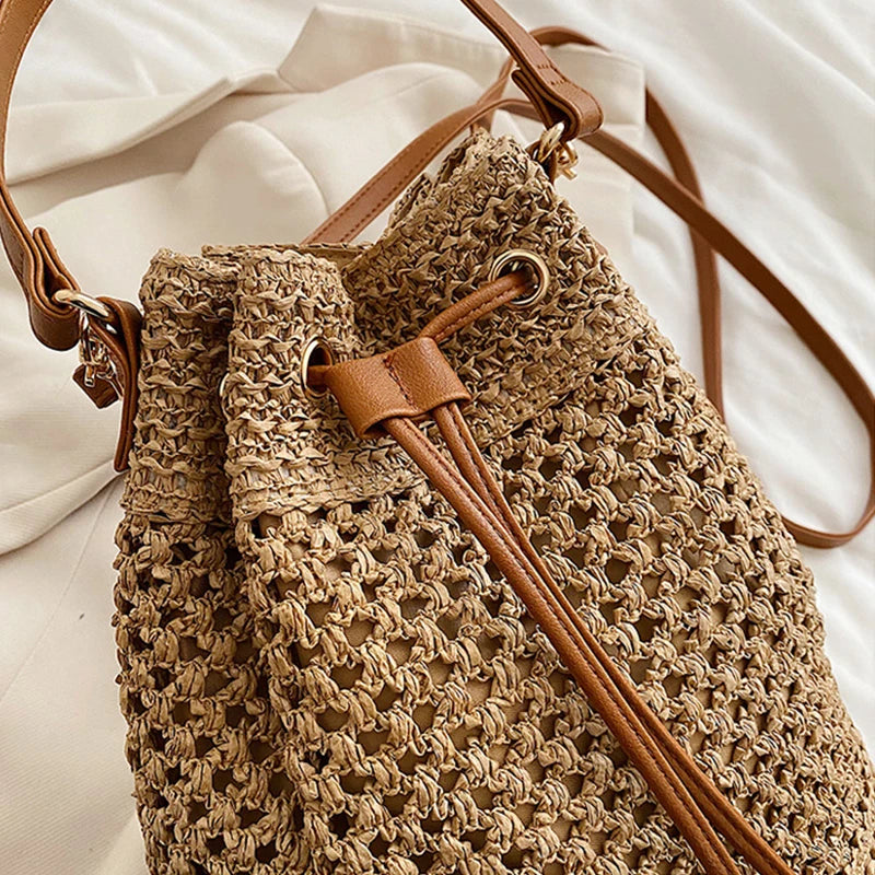 Sac à main bandoulière en paille bohème - Adelina - Maison Elvira