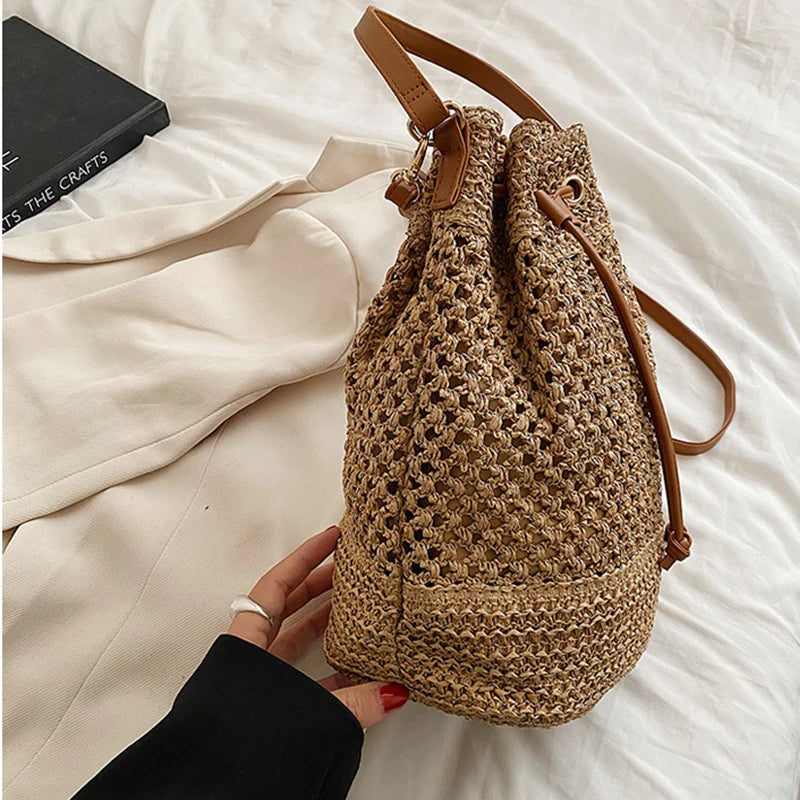 Sac à main bandoulière en paille bohème - Adelina - Maison Elvira