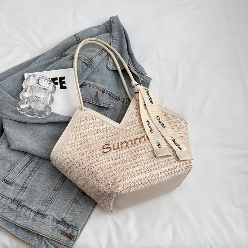 Sac à main bandoulière en paille estival - Alma - Maison Elvira