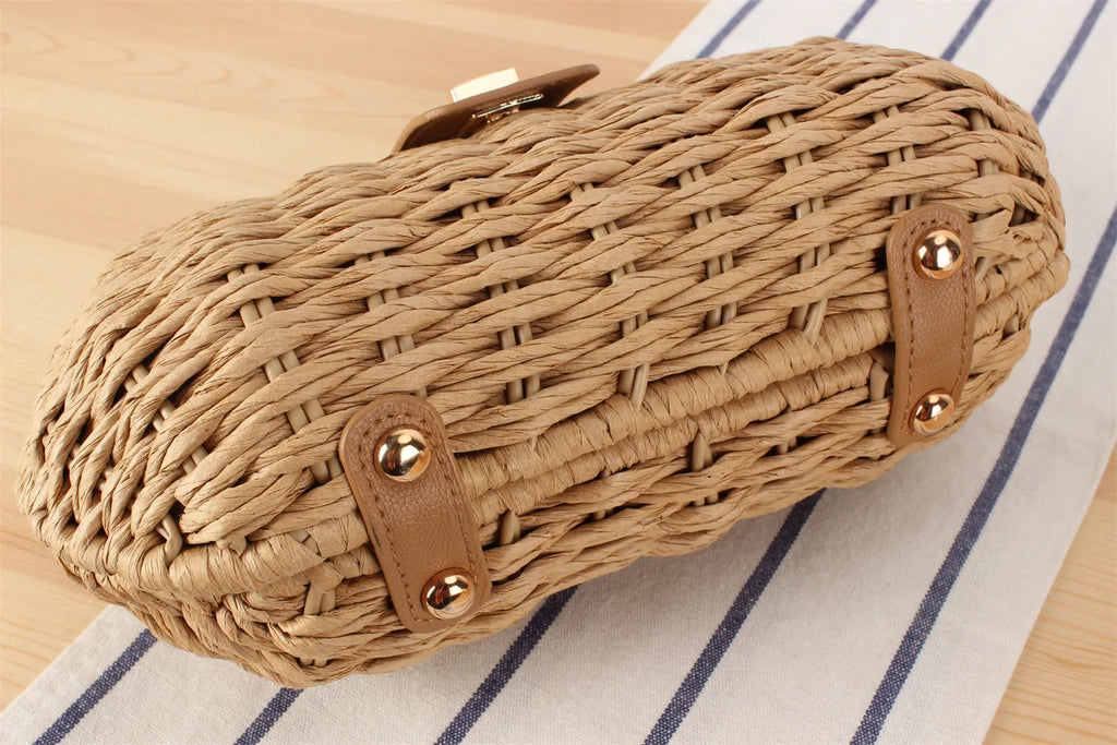 Sac à main bandoulière tissé en paille élégant - Isabella - Maison Elvira