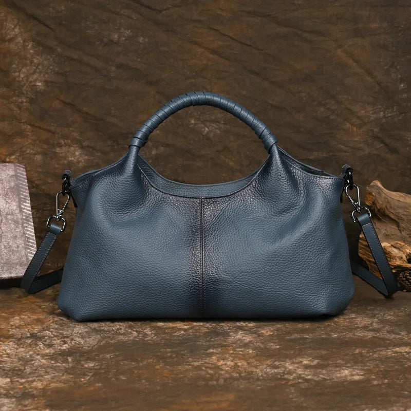 Sac à main bandoulière fourre-tout en cuir véritable ample - Caterina - Maison Elvira