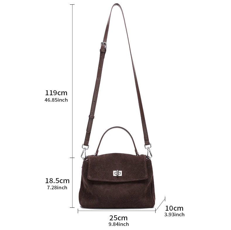 Sac à main bandoulière en daim naturel décontracté - Ottorina - Maison Elvira