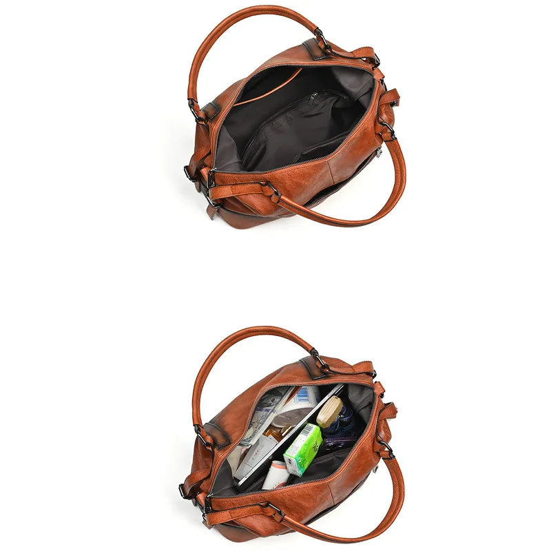 Sac à main bandoulière en cuir véritable traditionnel - Marina - Maison Elvira