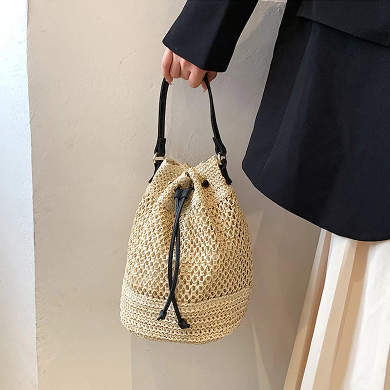 Sac à main bandoulière en paille bohème - Adelina - Maison Elvira