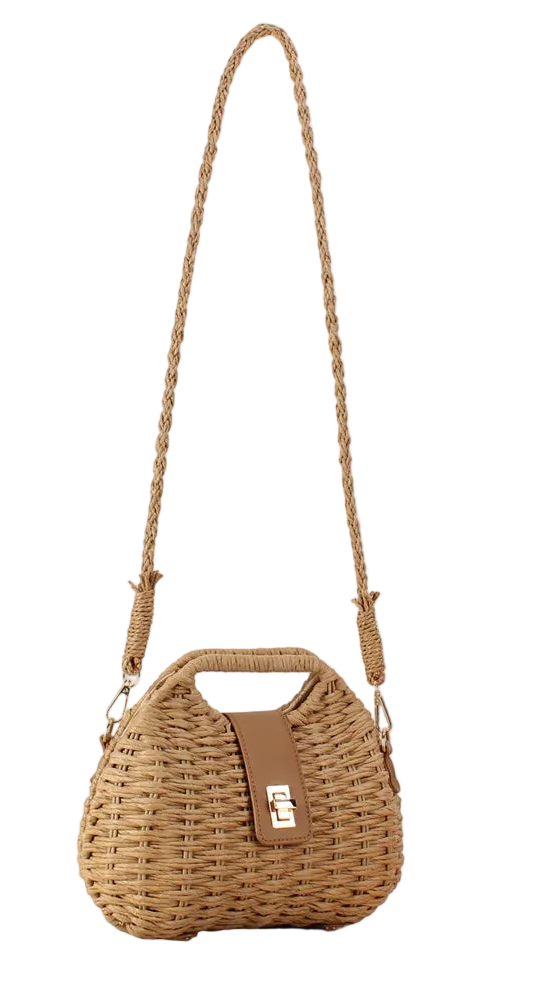 Sac à main bandoulière tissé en paille élégant - Isabella - Maison Elvira