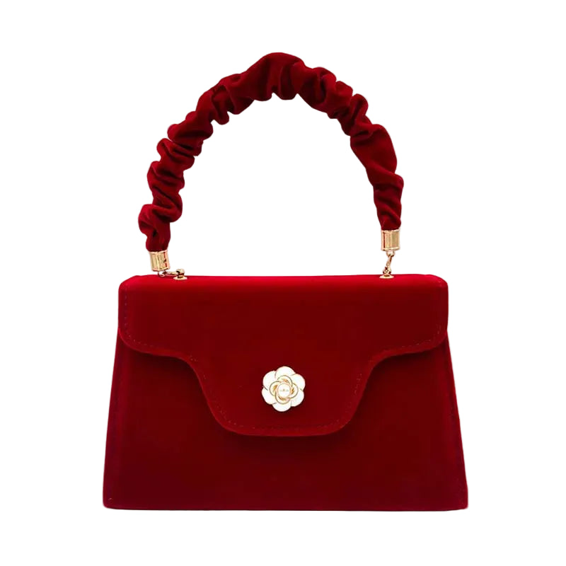 Pochette de mariage en velours rouge élégante - Raffaella - Maison Elvira