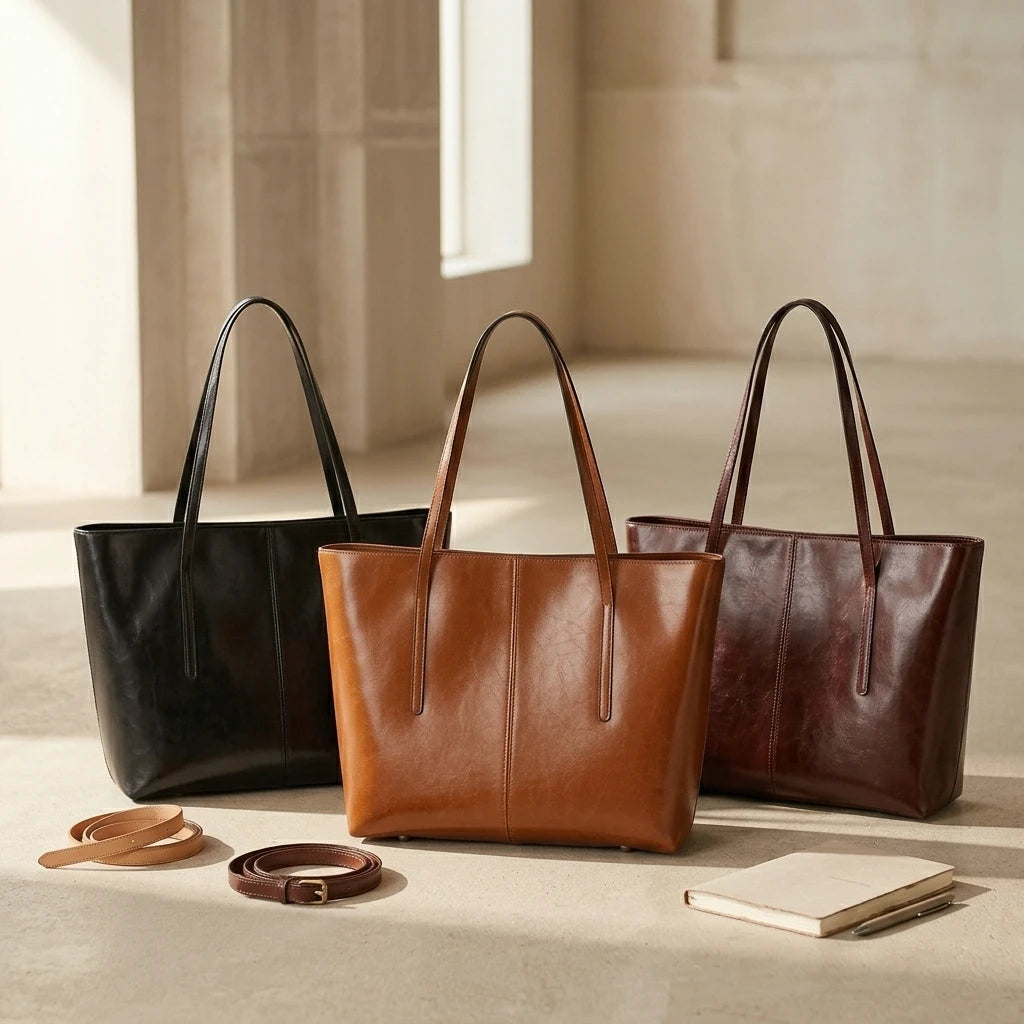 Sac fourre-tout en cuir noble - Adriana