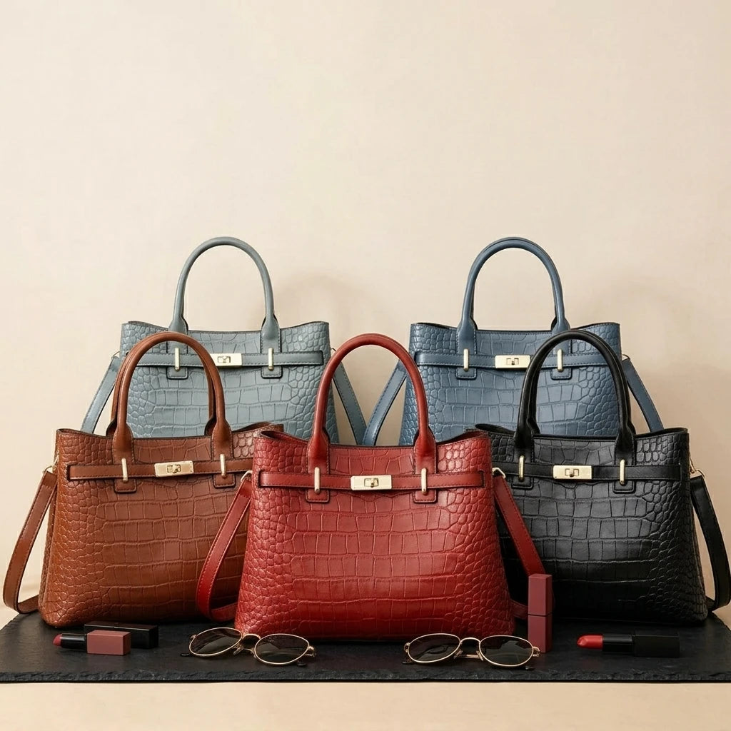 Sac à main bandoulière crocodile - Benedetta