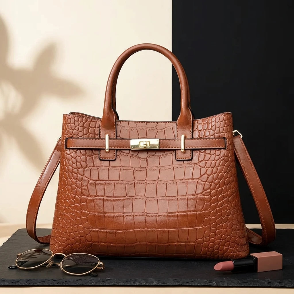 Sac à main bandoulière crocodile - Benedetta