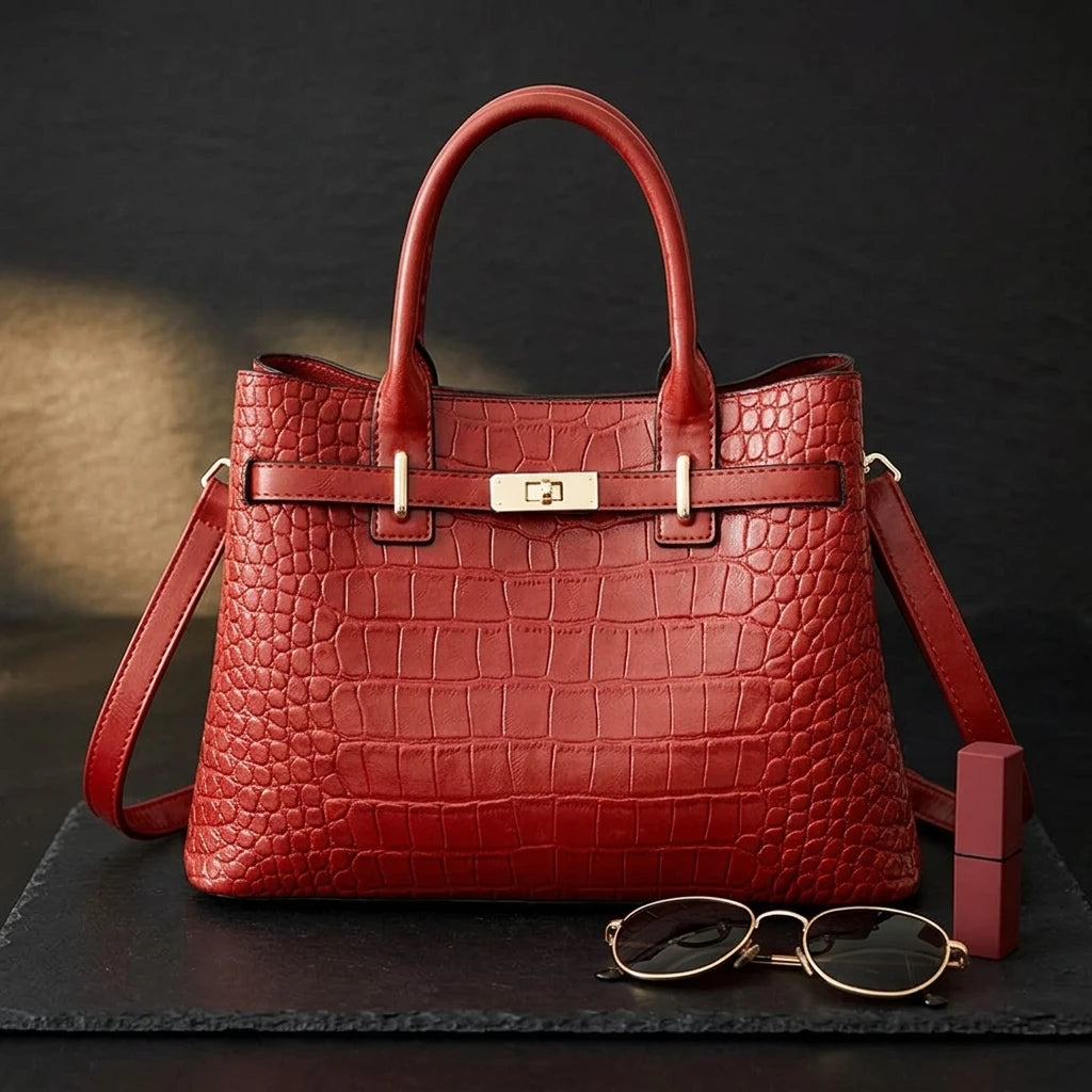 Sac à main bandoulière crocodile - Benedetta