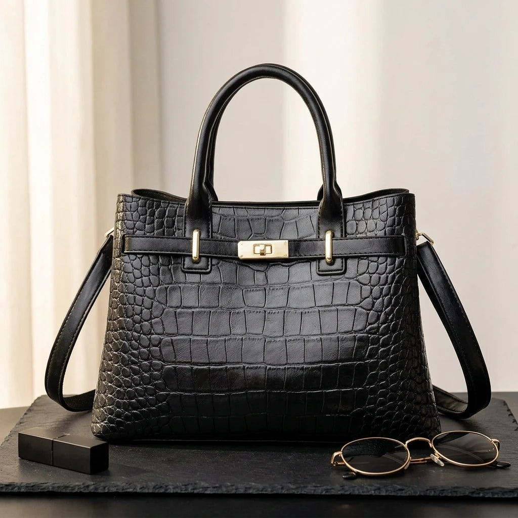 Sac à main bandoulière crocodile - Benedetta