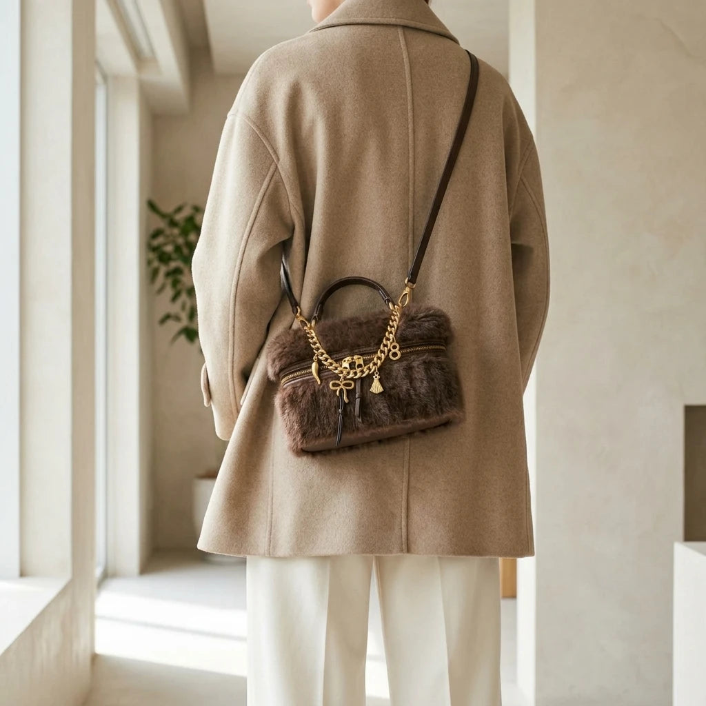 Sac à main bandoulière duveteux - Ornella