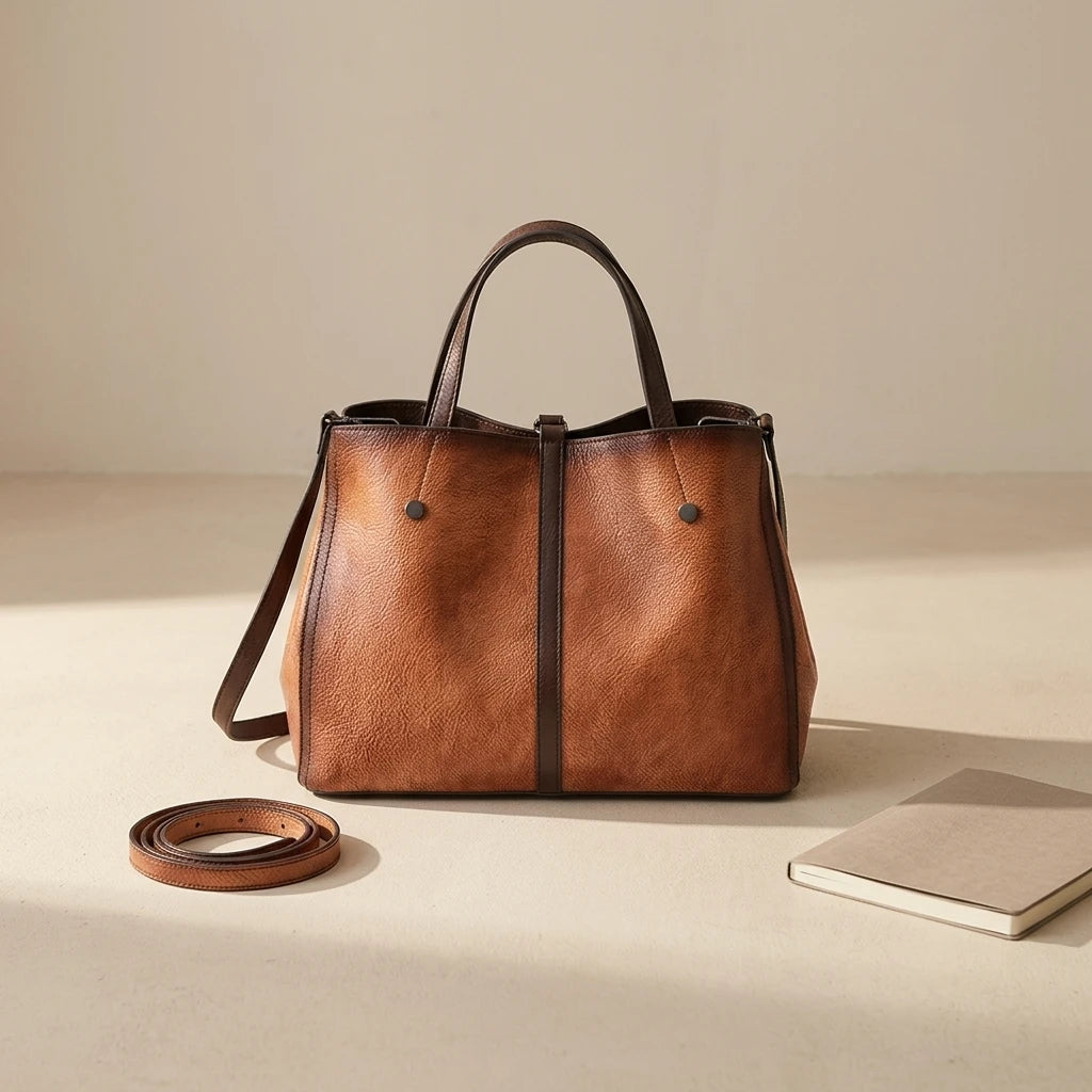 Sac à main bandoulière en cuir véritable brodé - Clotilde