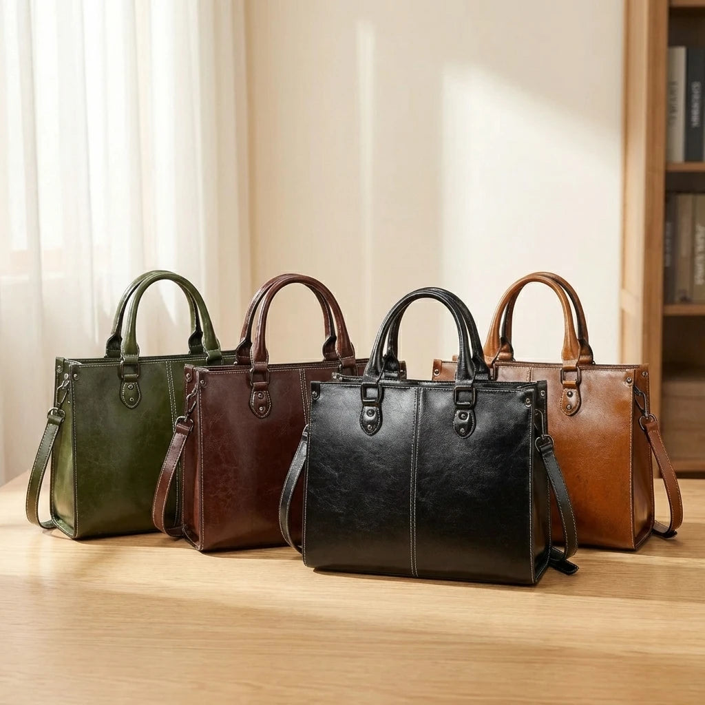 Sac à main bandoulière en cuir véritable essentiel - Tecla