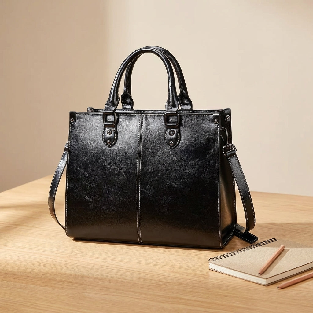 Sac à main bandoulière en cuir véritable essentiel - Tecla