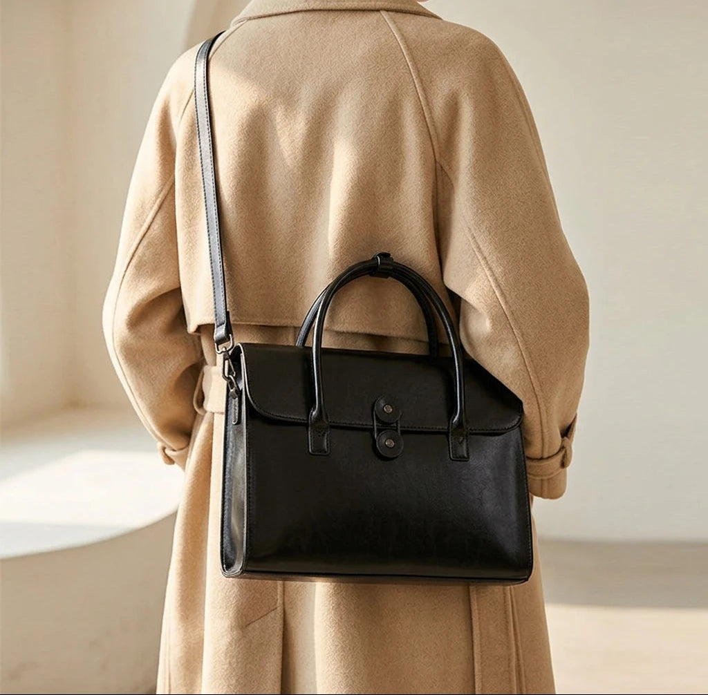 Sac à main bandoulière en cuir véritable professionnel - Ersilia