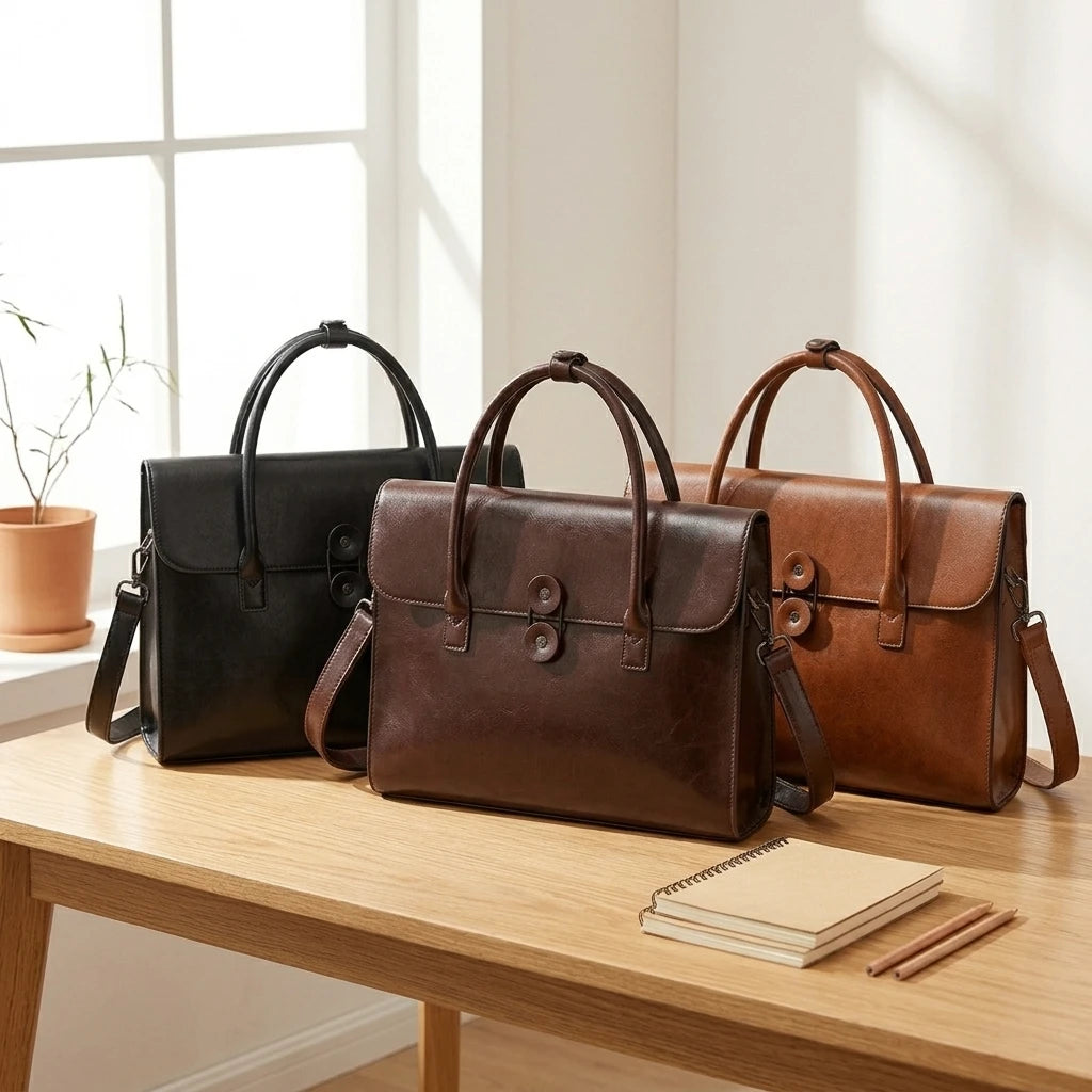 Sac à main bandoulière en cuir véritable professionnel - Ersilia