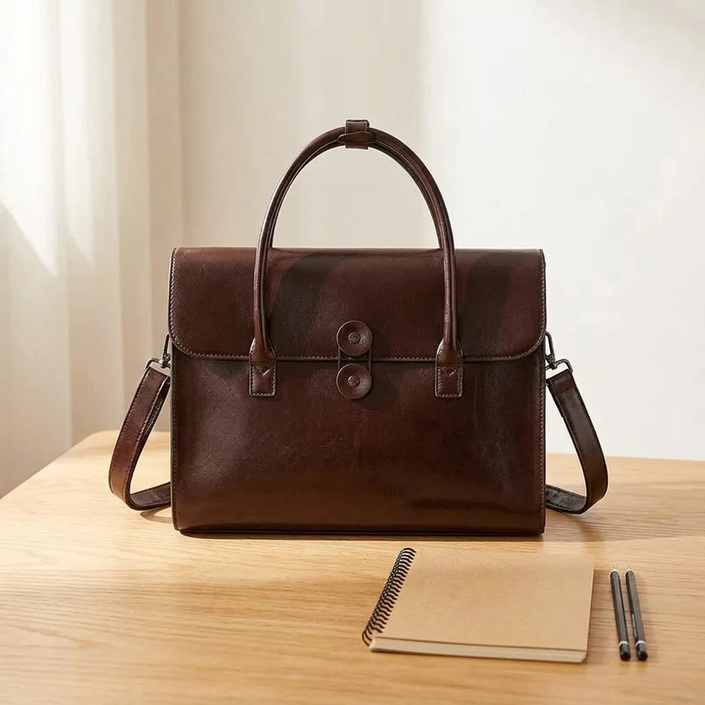 Sac à main bandoulière en cuir véritable professionnel - Ersilia