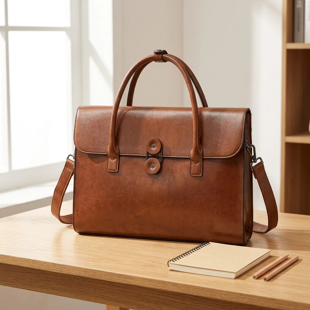 Sac à main bandoulière en cuir véritable professionnel - Ersilia